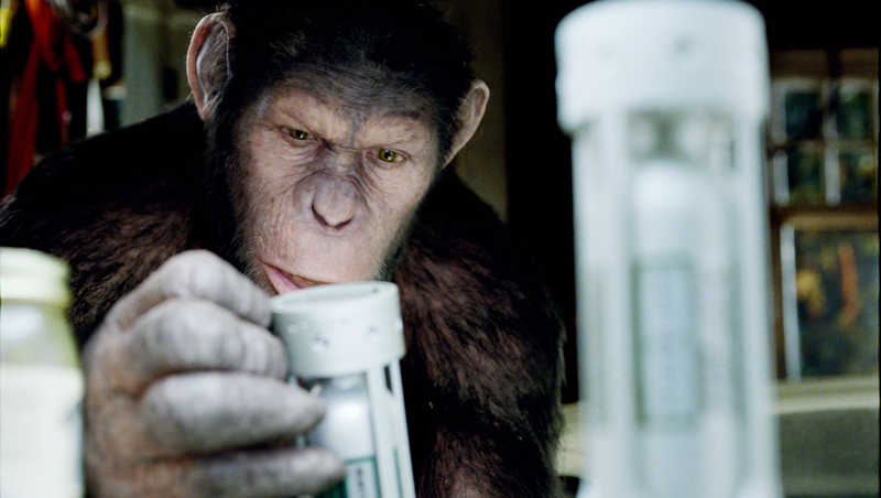 Caesar, played by Andy Serkis, in Rise of the Planet of the Apes.